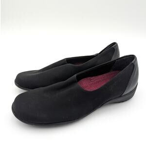 Munro Traveler Slip-On Fabric Slight Wedge Flats Loafers Black Size US6M EU37